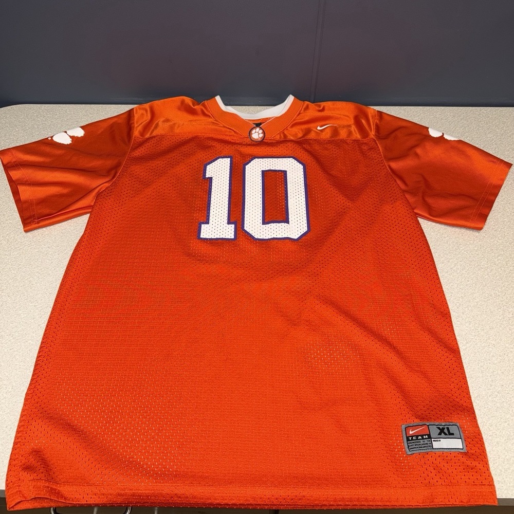 Nike Clemson Tigers #10 Football Jersey Kids Size XL‎ (20) Orange White Paw